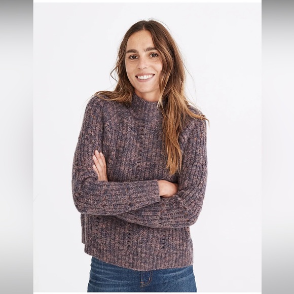 Madewell Pointelle Mockneck Pullover Sweater - Picture 1 of 5